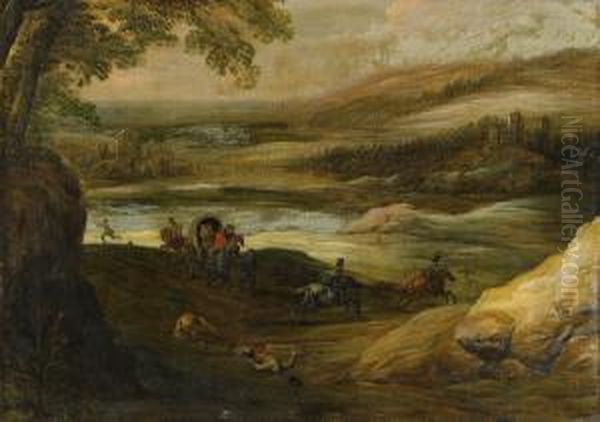 Rovare Anfaller Hastekipage Oil Painting by Adam Frans van der Meulen