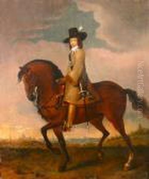 Portrait Of The Duke Of Monmouth
 On Horseback, James Crofts, Laterjames Scott, 1st Duke Of Monmouth And 
Of Baccleuch . 30 X 25ins Oil Painting by Adam Frans van der Meulen