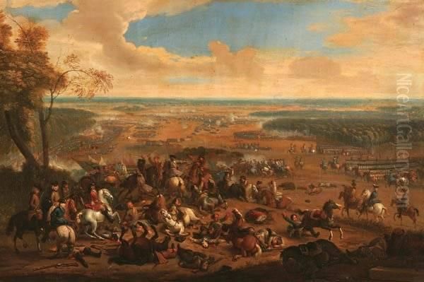 Attributed To Adam Frans Van Der Meulen , Battle Of Torino Oil Painting by Adam Frans van der Meulen