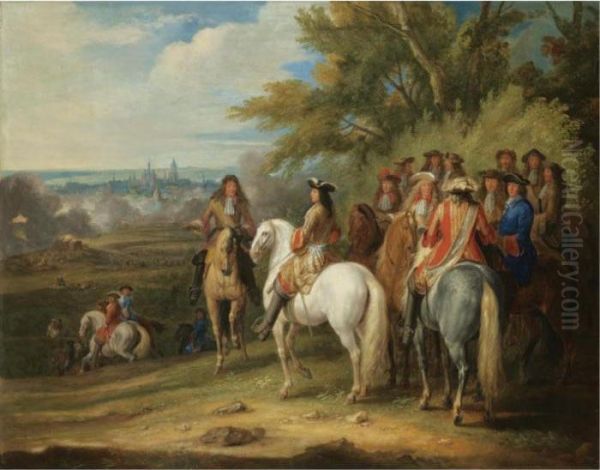 The Arrival Of Louis Xiv At The Taking Of Maastricht, 30 June 1673 Oil Painting by Adam Frans van der Meulen