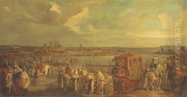 Une Ceremonie Oil Painting by Adam Frans van der Meulen