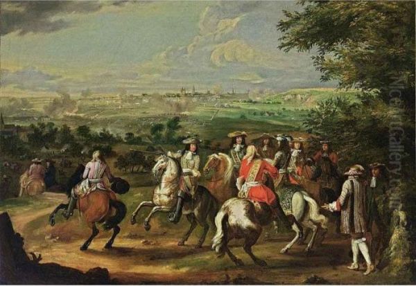 The Arrival Of Louis Xiv At The Siege Of Maastricht Oil Painting by Adam Frans van der Meulen