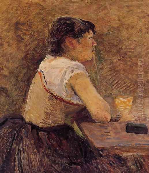 At Gennelle, Absinthe Drinker Oil Painting by Henri De Toulouse-Lautrec