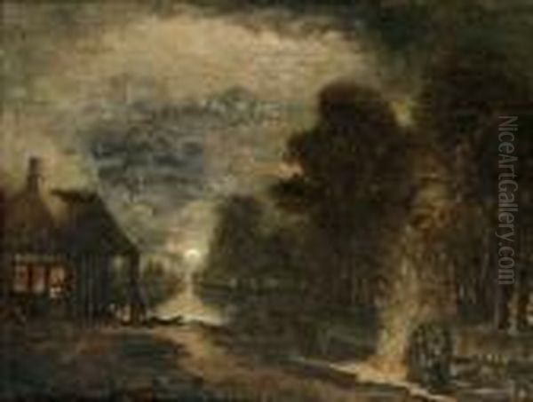 Hans Efterfoljd Oil Painting by Aert van der Neer