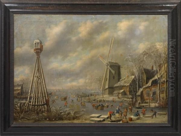 Winterlandschaft Oil Painting by Aert van der Neer