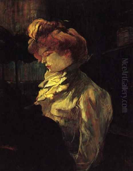 La Modiste, Mademoiselle Margouin (Die Modistin Frl. Margouin) Oil Painting by Henri De Toulouse-Lautrec