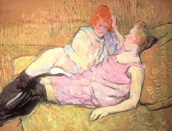 On The Sofa Oil Painting by Henri De Toulouse-Lautrec