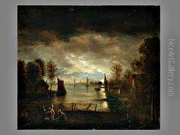 Hollandische Seelandschaft Oil Painting by Aert van der Neer