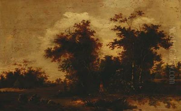 A River Landscape With Nets Drying On A Bank Oil Painting by Aert van der Neer