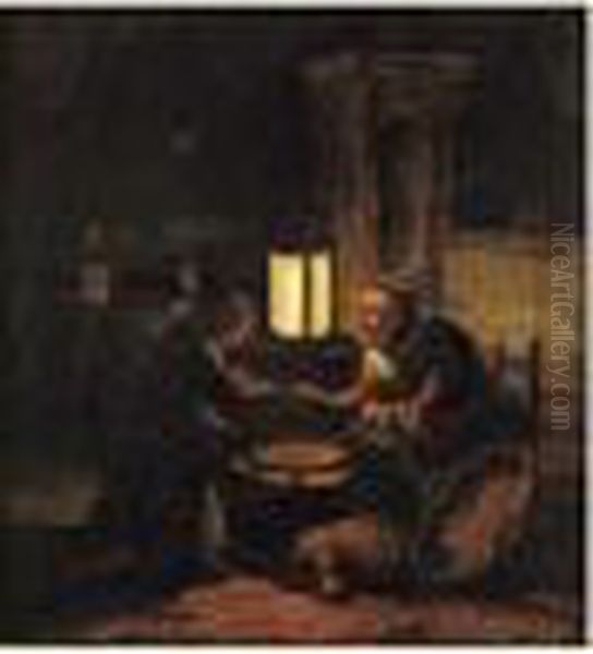 La Vendeuse De Beignets Oil Painting by Egbert van der Poel