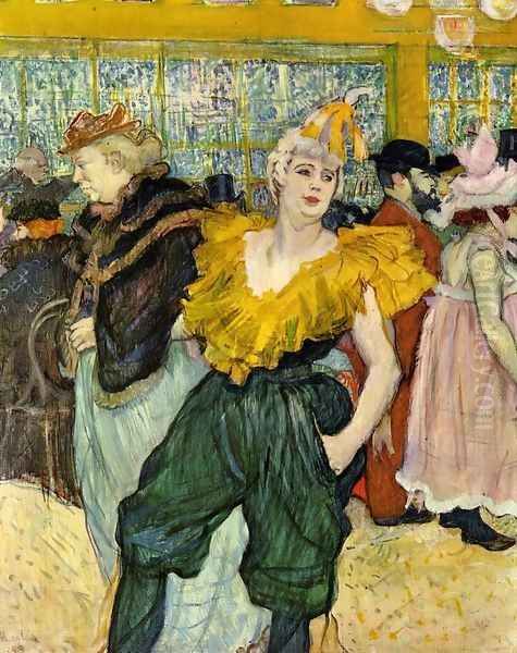 At the Moulin Rouge: The Clowness Cha-U-Kao Oil Painting by Henri De Toulouse-Lautrec