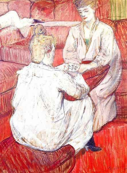 The Card Players Oil Painting by Henri De Toulouse-Lautrec