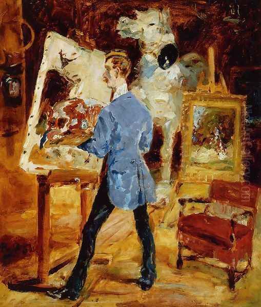 Princeteau In His Studio Oil Painting by Henri De Toulouse-Lautrec