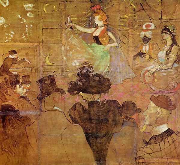 La Goulue Dancing Oil Painting by Henri De Toulouse-Lautrec