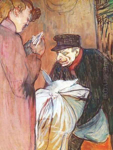 The Brothel Laundryman Oil Painting by Henri De Toulouse-Lautrec