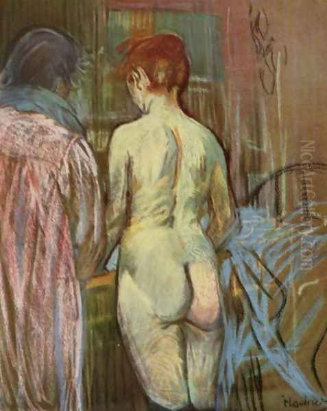 Two Girls Oil Painting by Henri De Toulouse-Lautrec