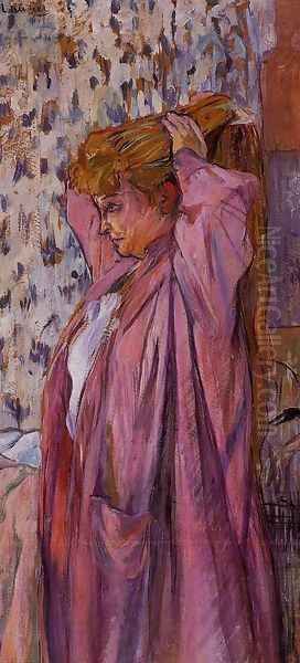 The Madame Redoing Her Bun Oil Painting by Henri De Toulouse-Lautrec