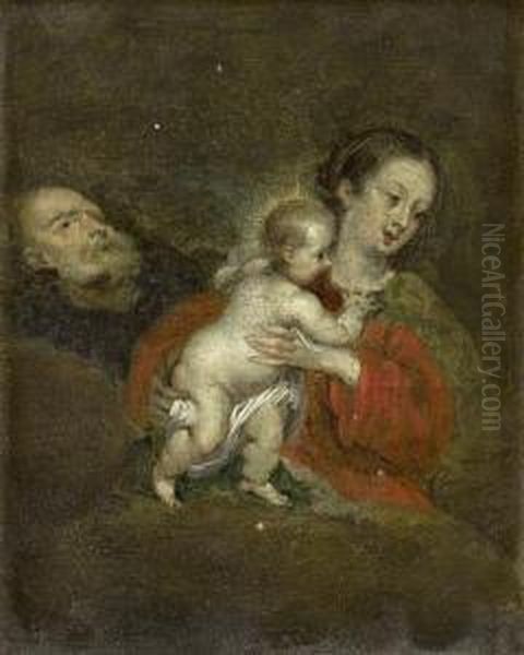 A Study For The Rest On The Flight Into Egypt Oil Painting by Sir Anthony Van Dyck