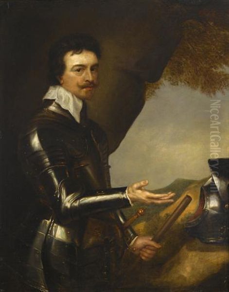 Thomas Wentworth, First Earl Of Strafford, In Armor Oil Painting by Sir Anthony Van Dyck