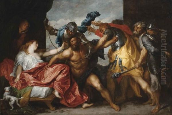 Samson And Delilah Oil Painting by Sir Anthony Van Dyck