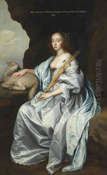 Portrait Of Lady Mary Villiers Oil Painting by Sir Anthony Van Dyck