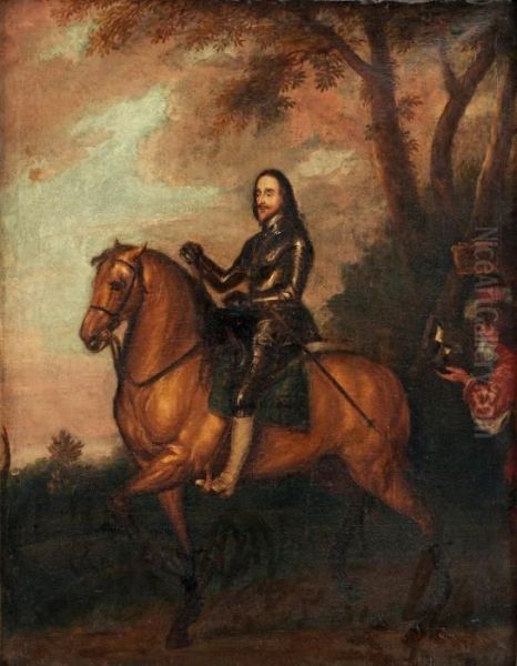 Carl I Of England On Horse Oil Painting by Sir Anthony Van Dyck