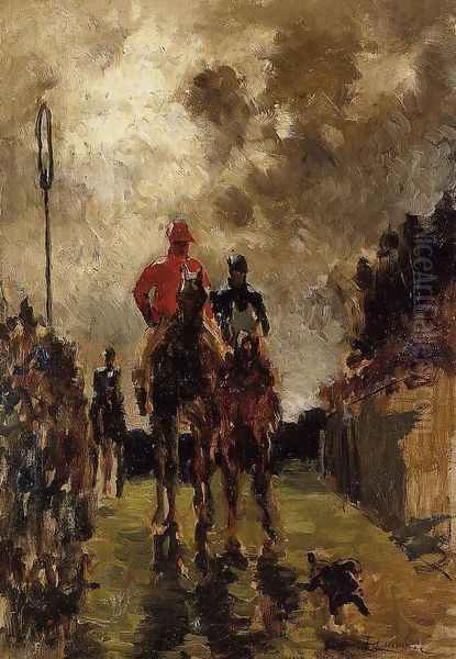 Jockeys Oil Painting by Henri De Toulouse-Lautrec