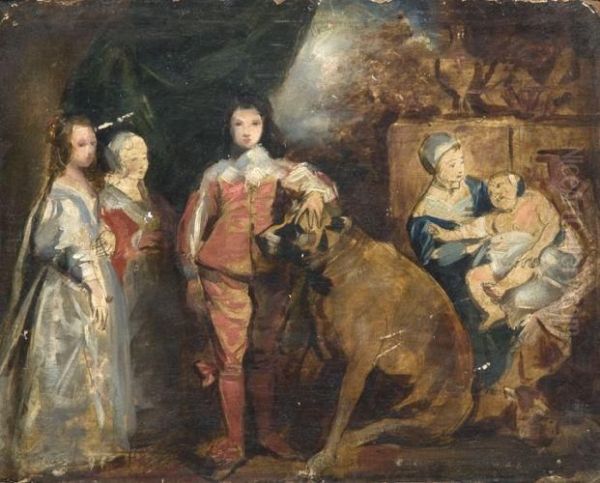 Les Enfants De Charles Ier Oil Painting by Sir Anthony Van Dyck