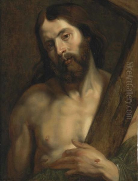 Christ With The Cross Oil Painting by Sir Anthony Van Dyck