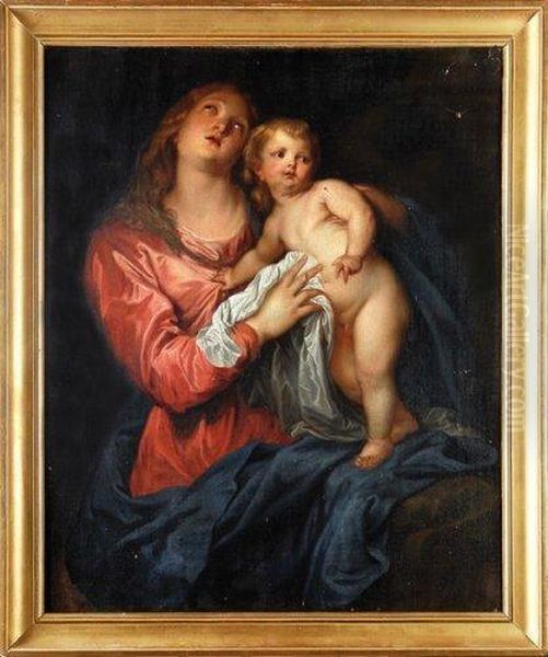 Vierge A L'enfant Oil Painting by Sir Anthony Van Dyck