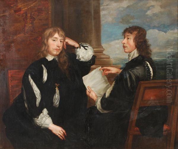 Portrait Ofthomas Killigrew And William, 
Lord Crofts Oil Painting by Sir Anthony Van Dyck