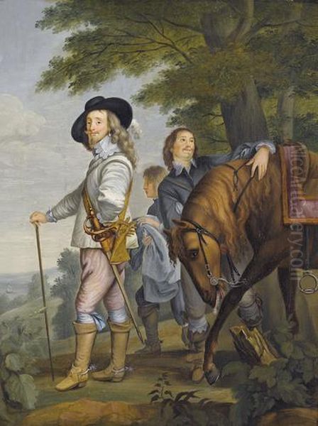 Konig Karl I. Von England Auf Der Jagd Oil Painting by Sir Anthony Van Dyck