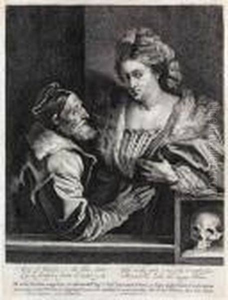 Titian And His Mistress Oil Painting by Sir Anthony Van Dyck