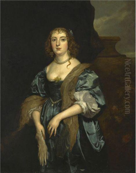 Portrait Of Anne Carr, Countess Of Bedford (1615-1684) Oil Painting by Sir Anthony Van Dyck