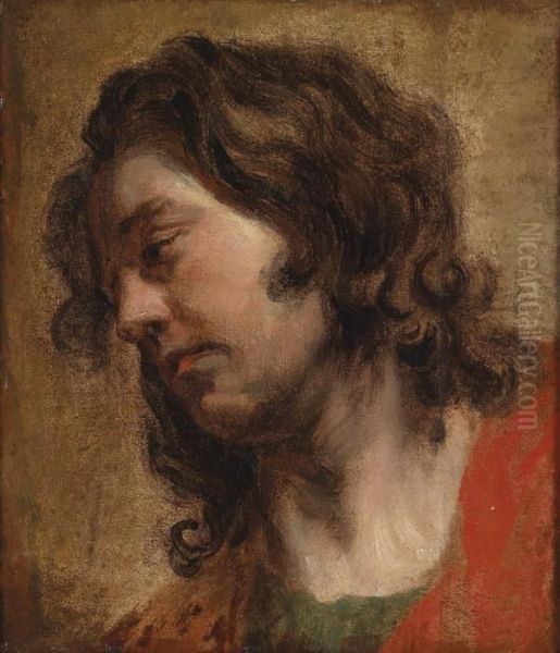 Head Study Of A Young Man Oil Painting by Sir Anthony Van Dyck