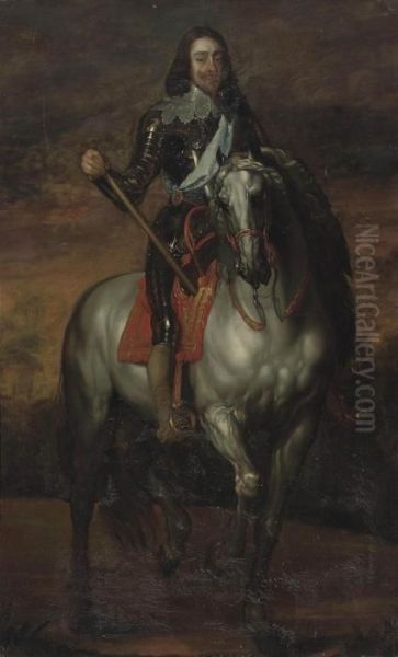 Dyck Equestrian Portrait Of King Charles I Oil Painting by Sir Anthony Van Dyck