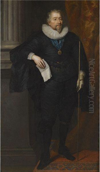 Portrait Of Richard Weston, 1st Earl Of Portland (1577-1635) Oil Painting by Sir Anthony Van Dyck