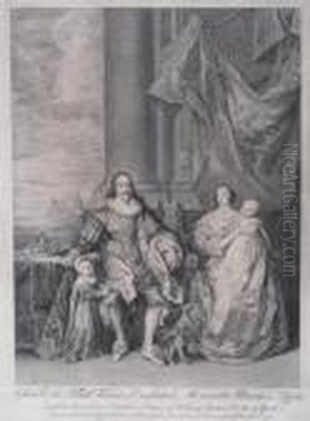 King Charles I And Henrietta Maria With Sons Oil Painting by Sir Anthony Van Dyck