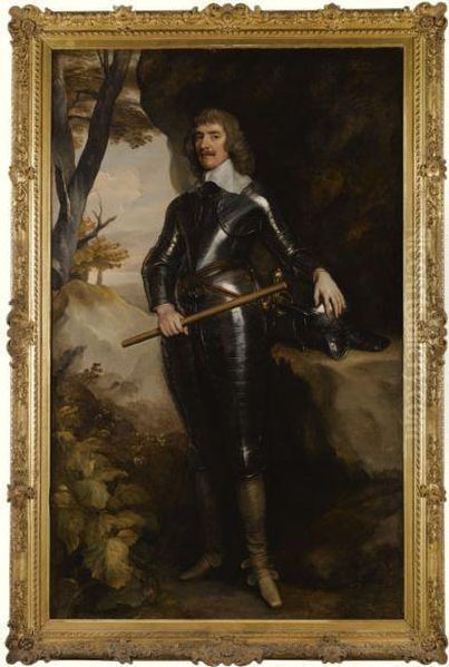 Portrait Of William, 1st Baron 
And Earl Of Craven (1608-1697),wearing Armour And Holding A Baton Oil Painting by Sir Anthony Van Dyck