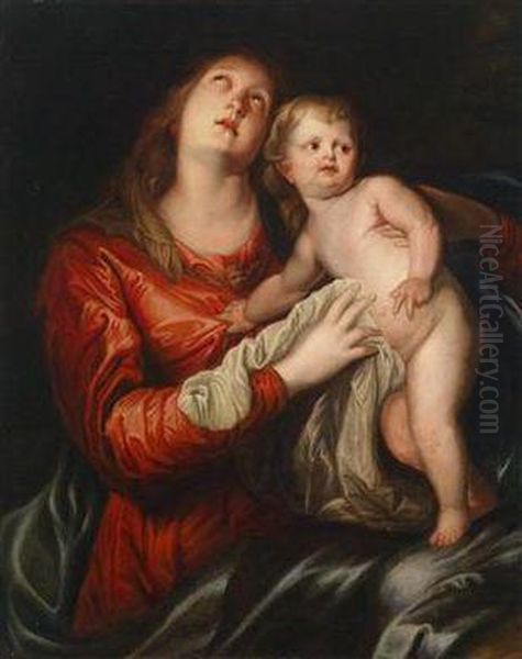 Maria Mit Dem Christuskind Oil Painting by Sir Anthony Van Dyck