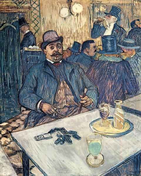 Monsieur Boleau in a Cafe Oil Painting by Henri De Toulouse-Lautrec