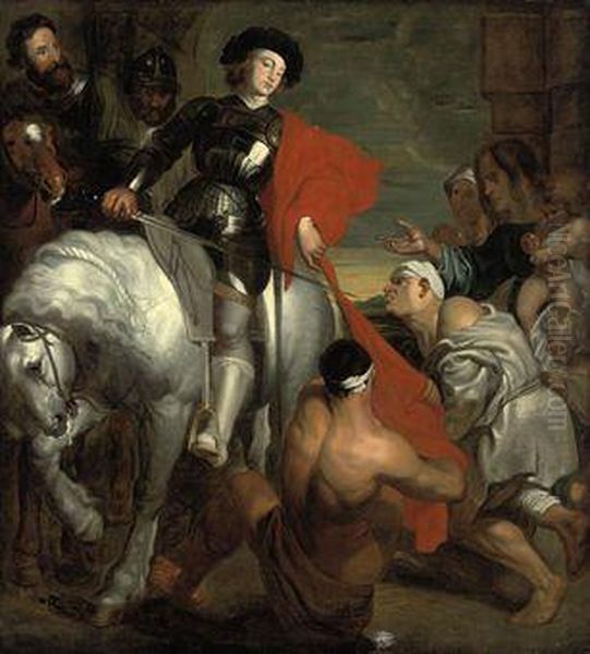 Saint Martin Dividing His Cloak Oil Painting by Sir Anthony Van Dyck