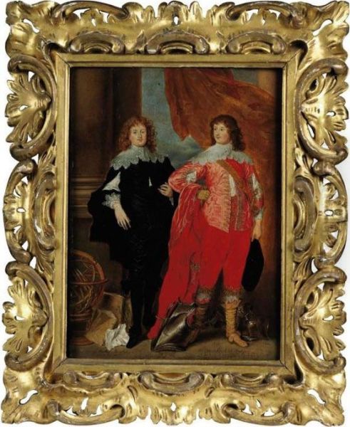 War And Peace, A Double Portrait
 Of George Digby, 2nd Earl Ofbristol And William Russell, 1st Duke Of 
Bedford Oil Painting by Sir Anthony Van Dyck