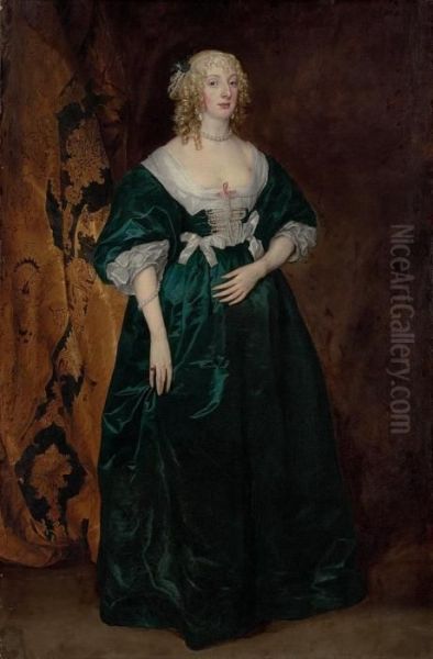 Portrait Of Anne Sophia, Countess Of Carnarvon (d. 1695) Oil Painting by Sir Anthony Van Dyck