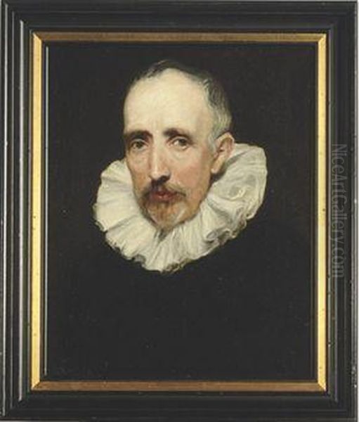 Portrait Of Cornelius Van Der Geest, Half-length, With A Whitecollar Oil Painting by Sir Anthony Van Dyck