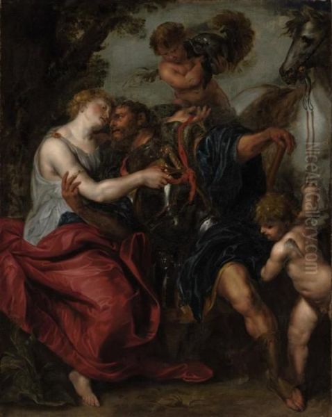 Venus Disarming Mars Oil Painting by Sir Anthony Van Dyck