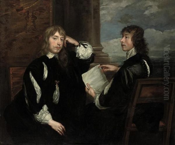 Portrait Of Thomas Killigrew And William, Lord Crofts Oil Painting by Sir Anthony Van Dyck