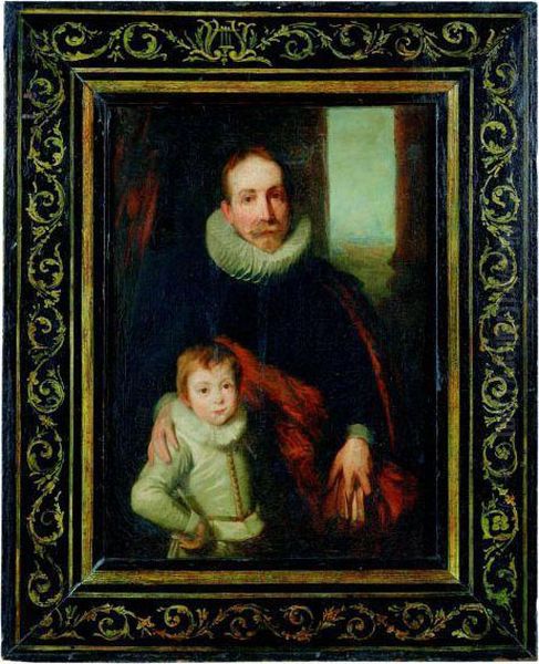 Portrait Presume De Guillaume Richardot Et Son Fils Oil Painting by Sir Anthony Van Dyck