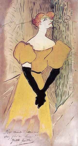 Yvette Guilbert Oil Painting by Henri De Toulouse-Lautrec