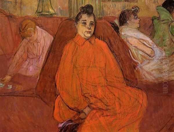 At the Salon, the Divan Oil Painting by Henri De Toulouse-Lautrec